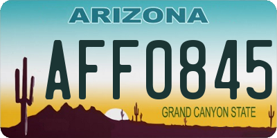 AZ license plate AFF0845