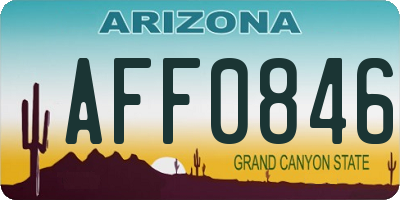 AZ license plate AFF0846