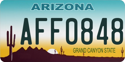 AZ license plate AFF0848