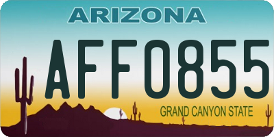 AZ license plate AFF0855