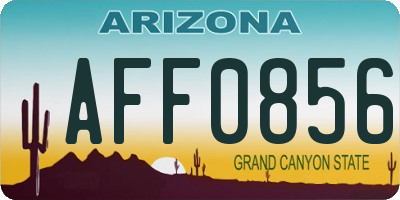 AZ license plate AFF0856