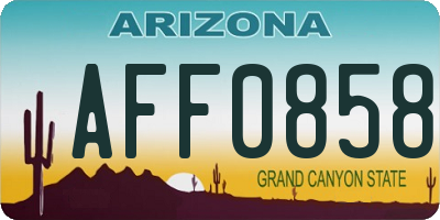 AZ license plate AFF0858