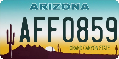 AZ license plate AFF0859