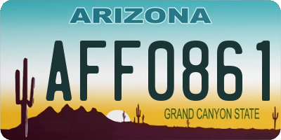 AZ license plate AFF0861