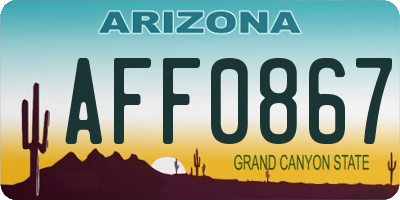 AZ license plate AFF0867