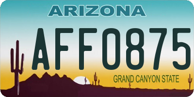 AZ license plate AFF0875