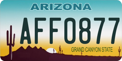 AZ license plate AFF0877