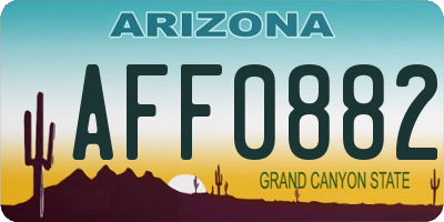 AZ license plate AFF0882