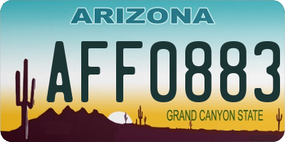 AZ license plate AFF0883