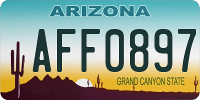 AZ license plate AFF0897