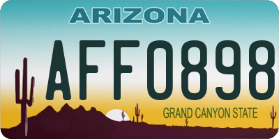 AZ license plate AFF0898