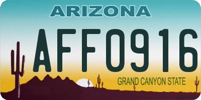AZ license plate AFF0916