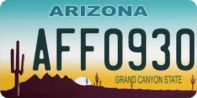 AZ license plate AFF0930