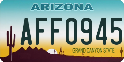 AZ license plate AFF0945