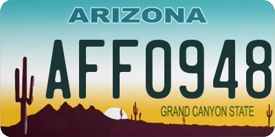 AZ license plate AFF0948