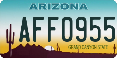 AZ license plate AFF0955