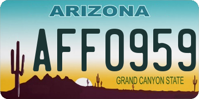AZ license plate AFF0959