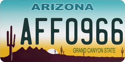 AZ license plate AFF0966
