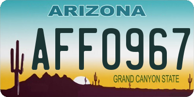 AZ license plate AFF0967