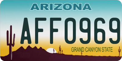 AZ license plate AFF0969