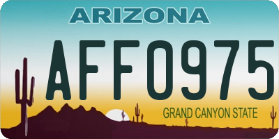 AZ license plate AFF0975