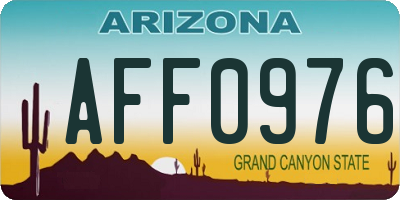 AZ license plate AFF0976