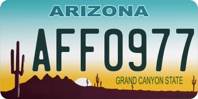 AZ license plate AFF0977