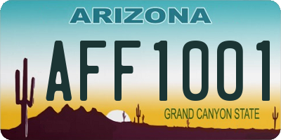 AZ license plate AFF1001