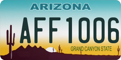 AZ license plate AFF1006