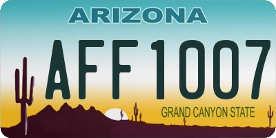 AZ license plate AFF1007