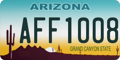 AZ license plate AFF1008