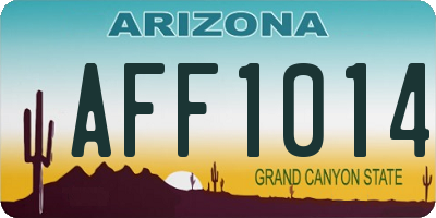 AZ license plate AFF1014
