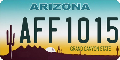 AZ license plate AFF1015