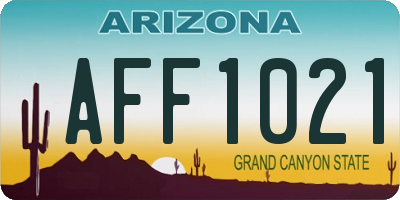 AZ license plate AFF1021