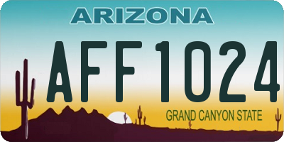 AZ license plate AFF1024