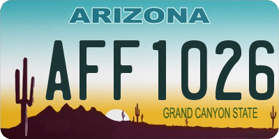 AZ license plate AFF1026