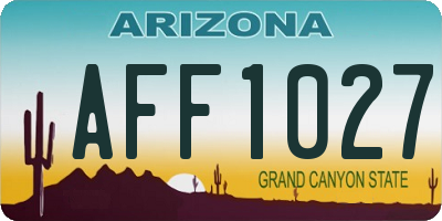 AZ license plate AFF1027