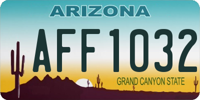 AZ license plate AFF1032