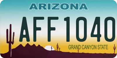 AZ license plate AFF1040