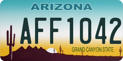 AZ license plate AFF1042