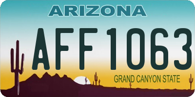 AZ license plate AFF1063