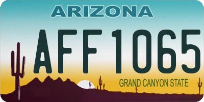 AZ license plate AFF1065