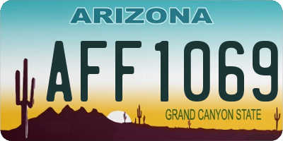 AZ license plate AFF1069