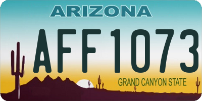 AZ license plate AFF1073