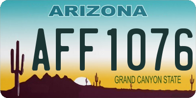 AZ license plate AFF1076