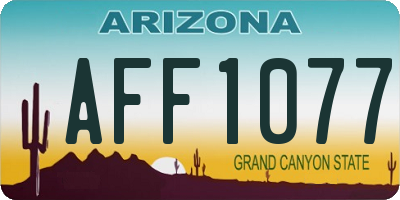 AZ license plate AFF1077