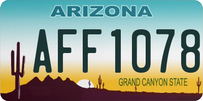 AZ license plate AFF1078