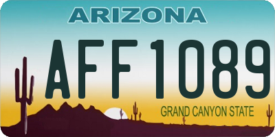 AZ license plate AFF1089
