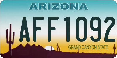 AZ license plate AFF1092