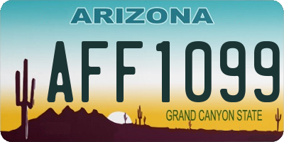 AZ license plate AFF1099